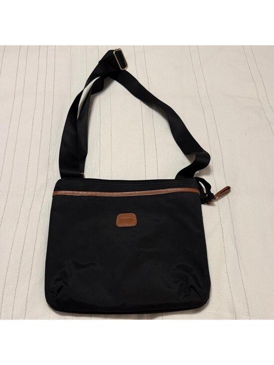 Bric's Handbags - Bric's Milano Black Nylon Leather Trim Crossbody Bag 5-Pocket Zip Top Adjustable